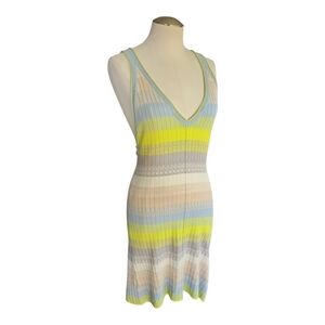 Daily Practice Striped Knit Sleeveless Mini Dress Size Small